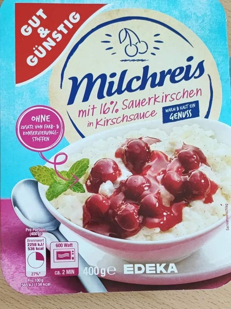 Milchreis mit Sauerkirschen