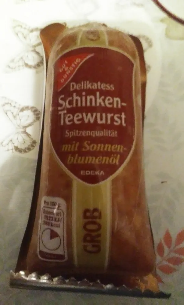 Delikatess Schinken-Teewurst Spitzenqualität mit Sonnenblumenöl GROB