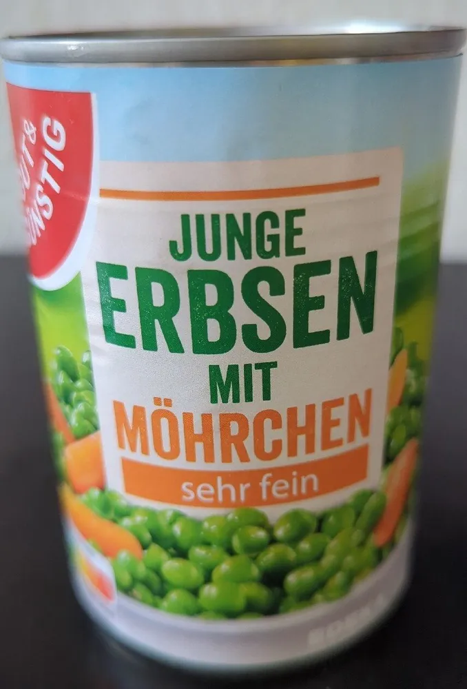 Gemüse: Erbsen - Junge Erbsen mit Möhrchen
