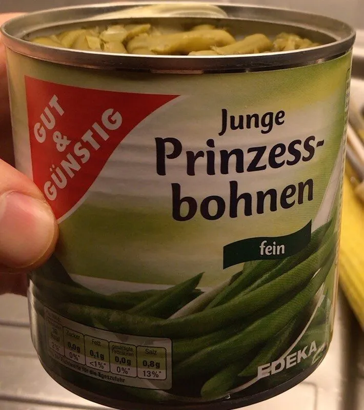 Junge Prinzessbohnen fein