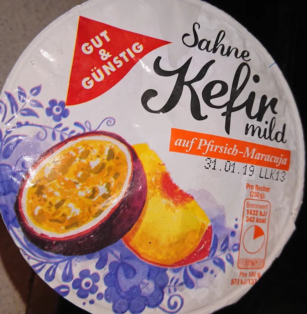 Sahne Kefir mild auf Pfirsich-Maracuja