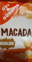 Macadamias, gesalzen, ohne Öl geröstet