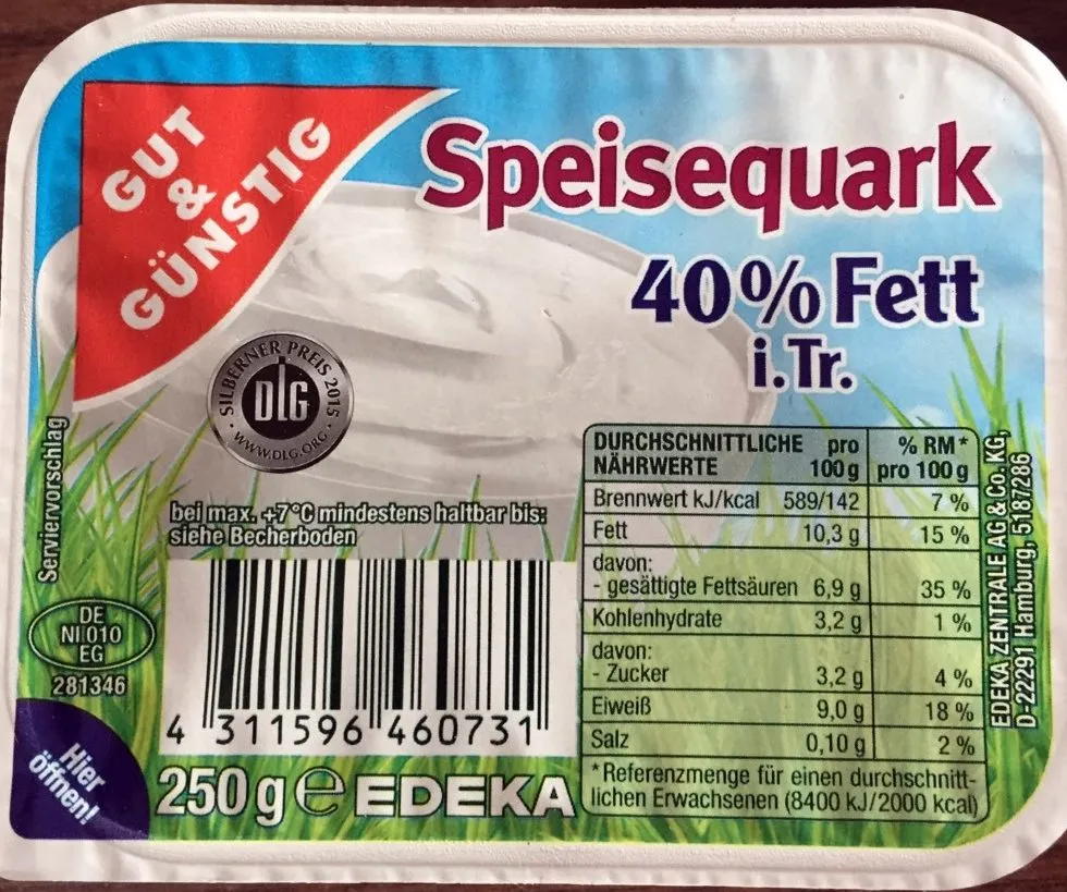 Speisequark 40% Fett i. Tr.