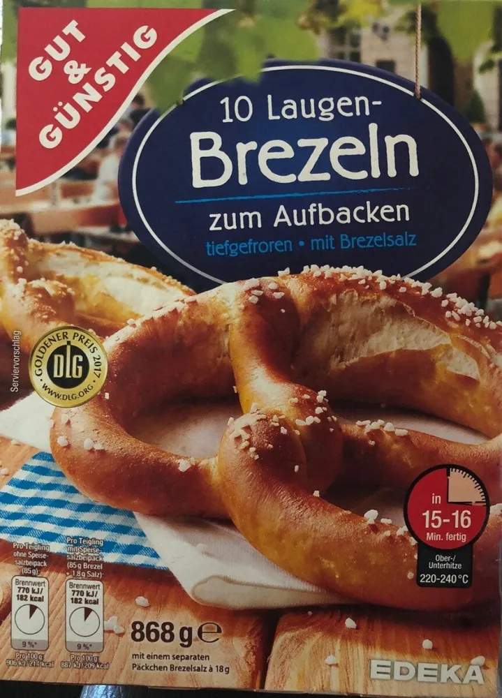 10 Laugenbrezeln zum Aufbacken