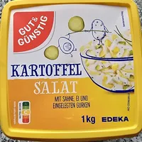 Kartoffelsalat mit Sahne, Ei und Gurke