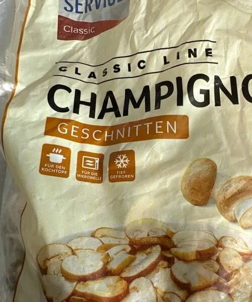 Champignons geschnitten