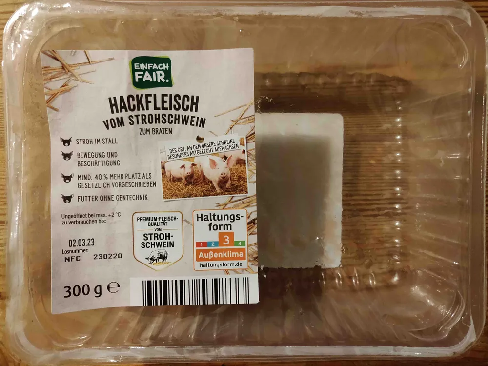 Hackfleisch vom Strohschwein