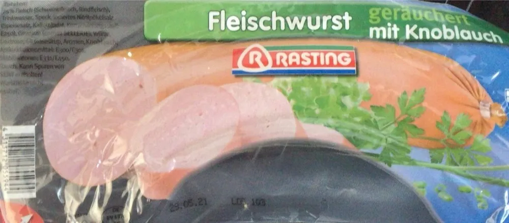 Fleischwurst geräuchert mit Knoblauch