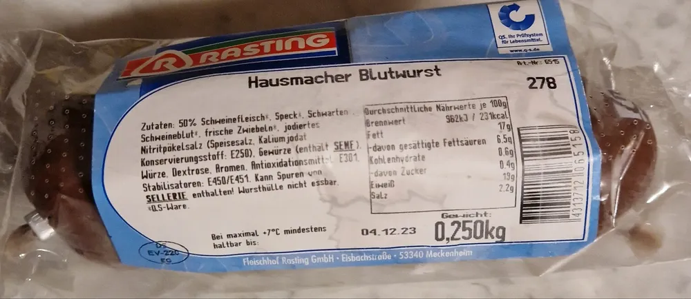 Hausmacher Blutwurst
