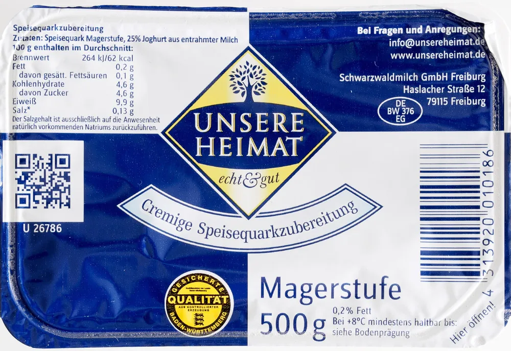 Cremige Quarkzubereitung Magerstufe