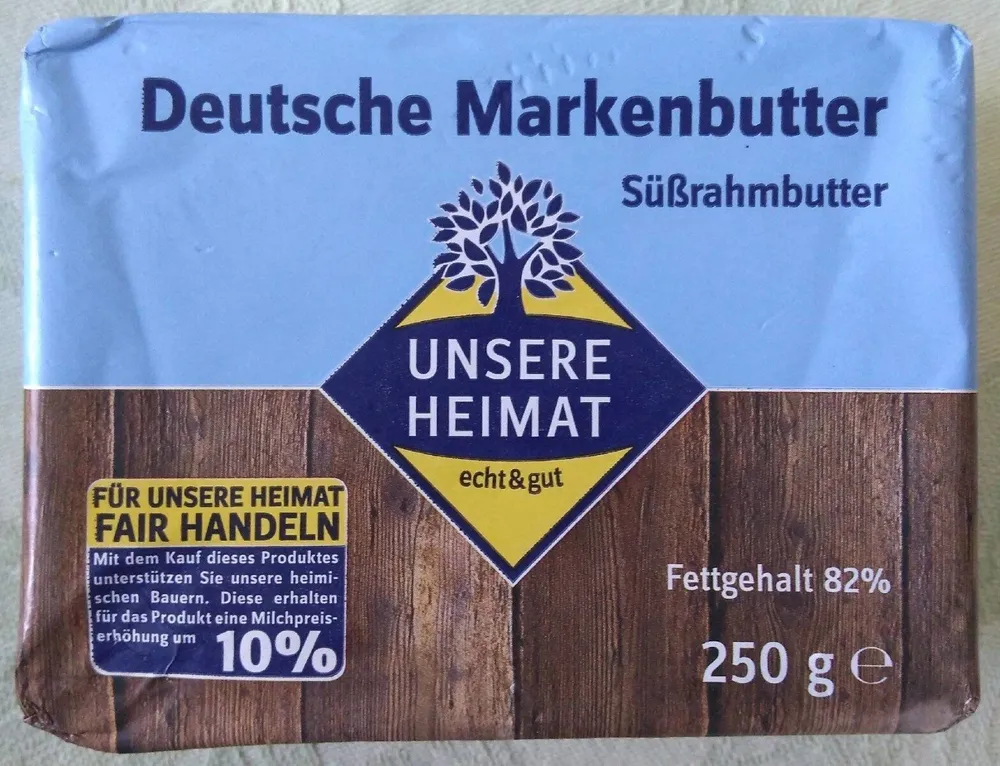 Deutsche Markenbutter Süßrahmbutter