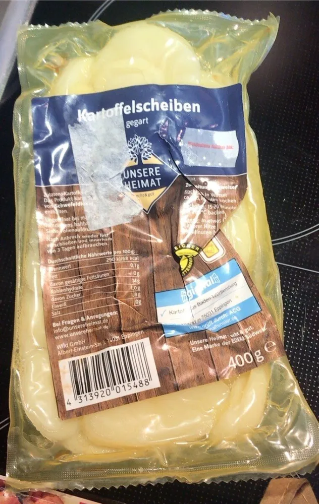 Kartoffelscheiben gegart