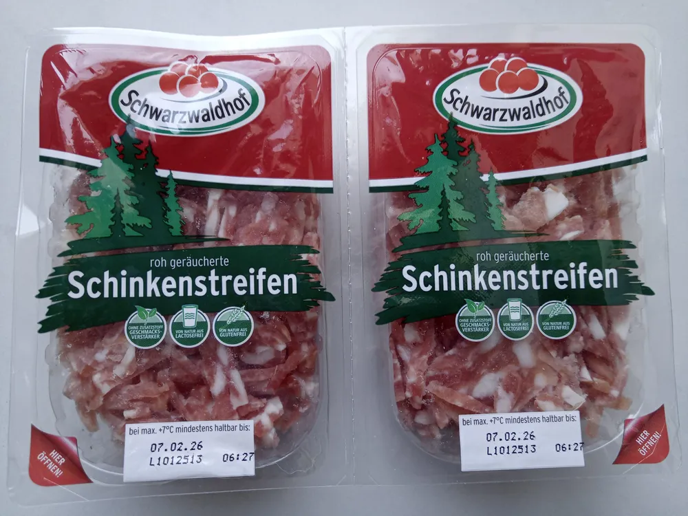roh geräucherte Schinkenstreifen