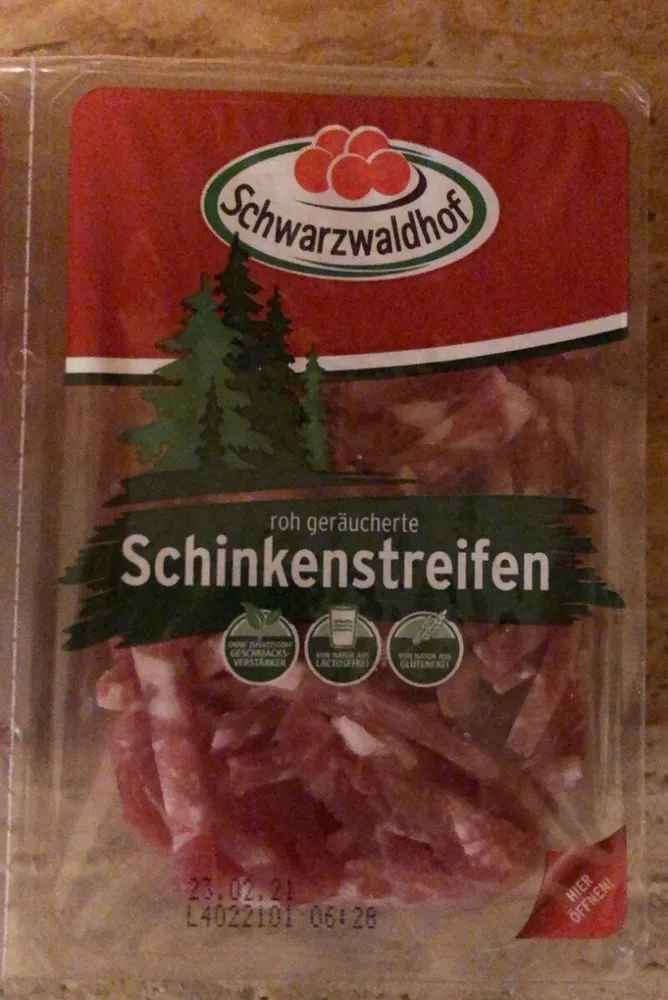 Schinkenstreifen, Roh, Geräuchert