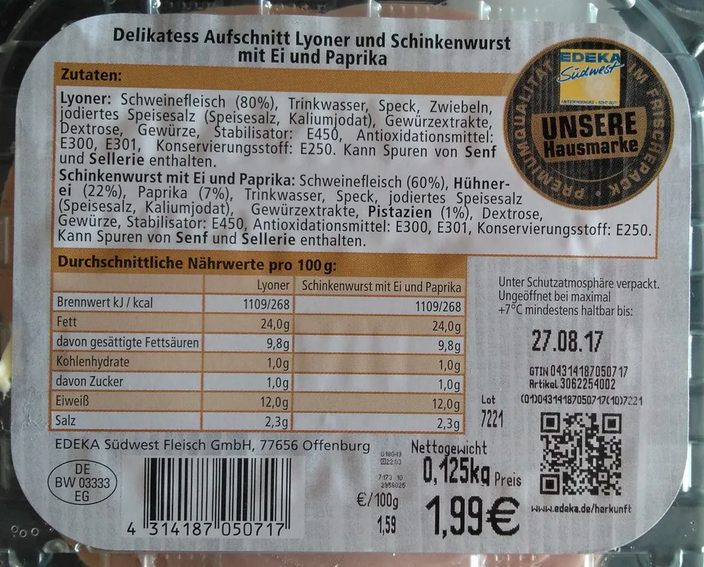 Delikatess Aufschnitt