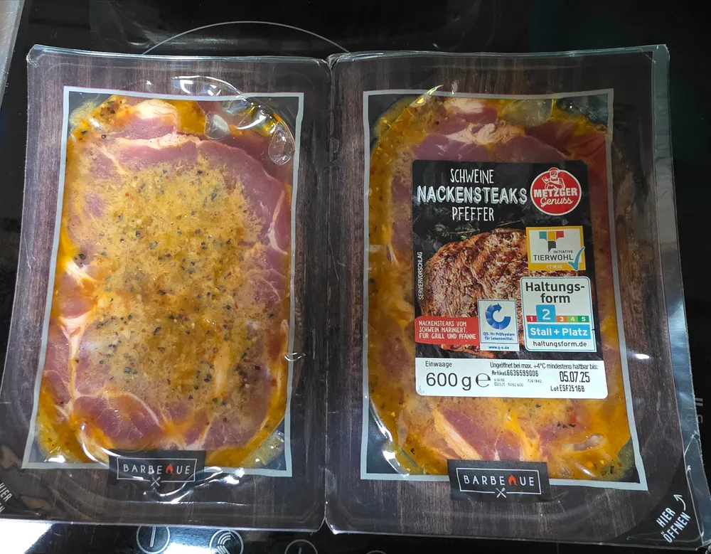 Schweine Nacken Steaks Pfeffer