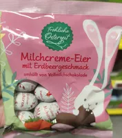 Milchcreme-Eier mit Erdbeergeschmack