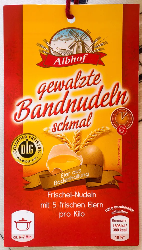 gewalzte Bandnudeln schmal