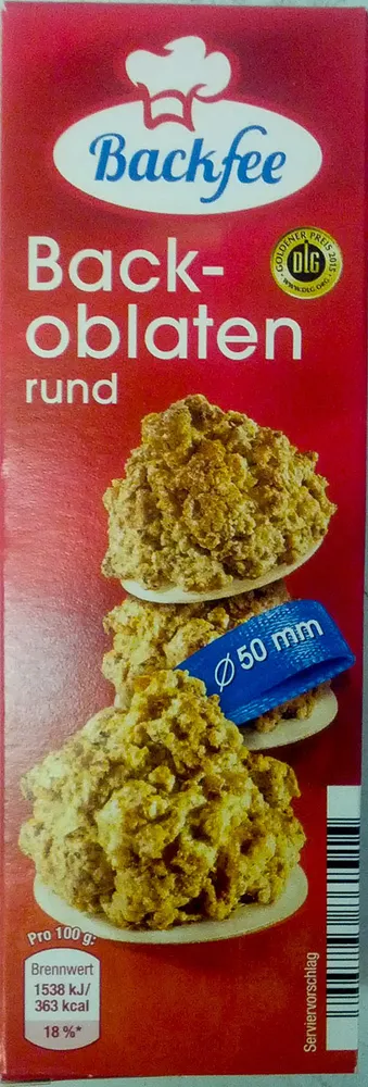 Backoblaten rund