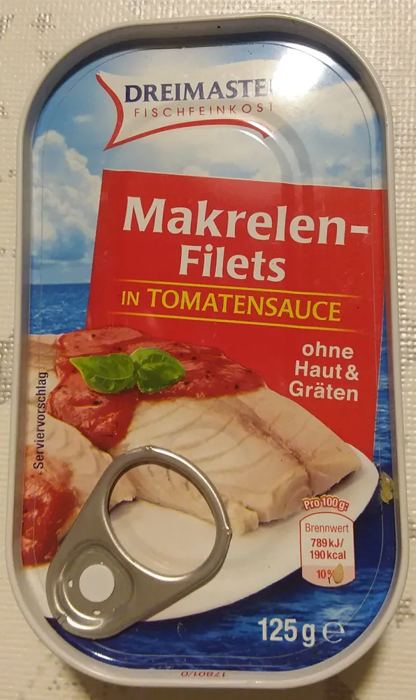 Dreimaster Makrelen - Filets in Tomatensauce ohne Haut & Gräten