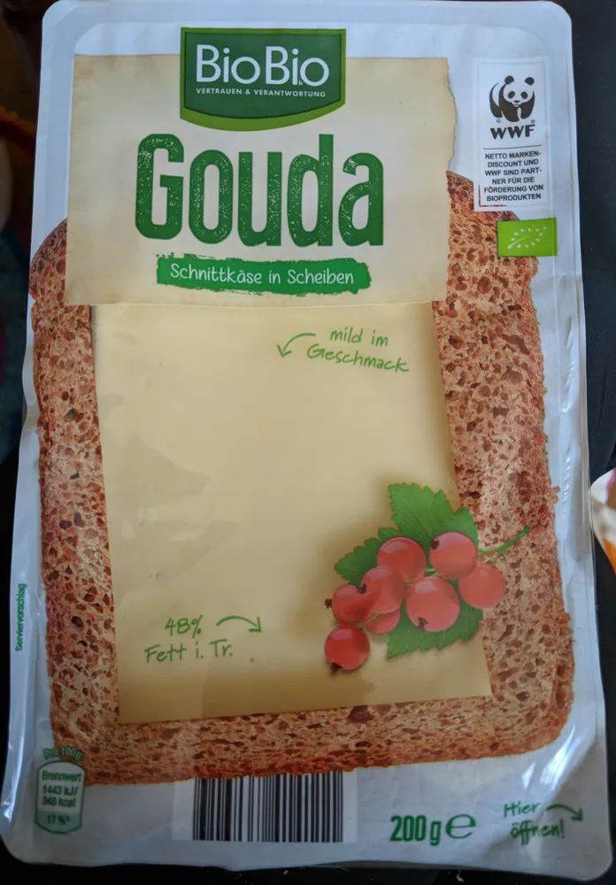 Gouda Schnittkäse in Scheiben