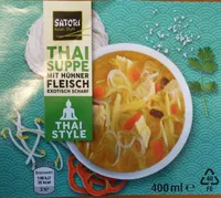 Thai Suppe exotisch scharf mit Hühnerfleisch