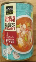 Bihun Suppe mit Hühnerfleisch pikant