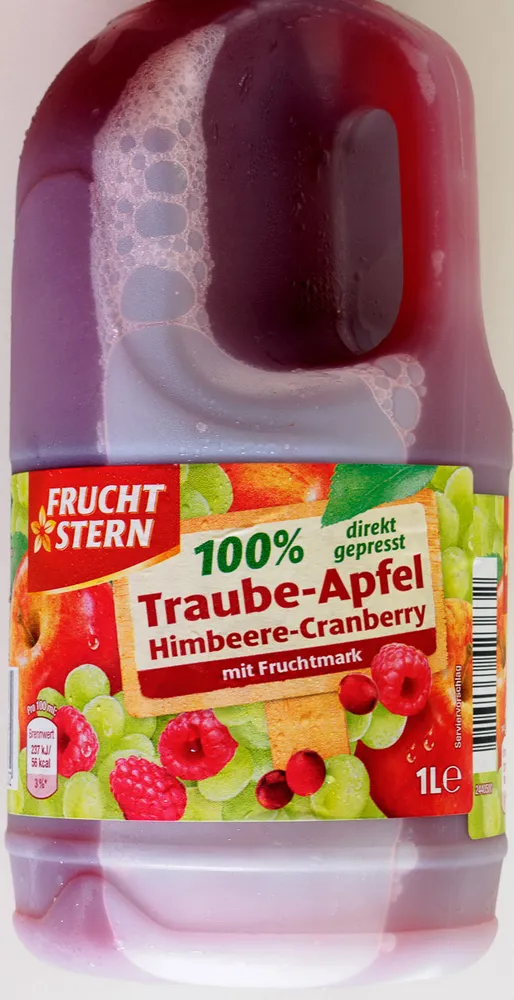 Traube-Apfel-Himbeere-Cranberry