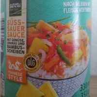 Süß-sauer Sauce Gemüse, Ananas und Bambusscheiben