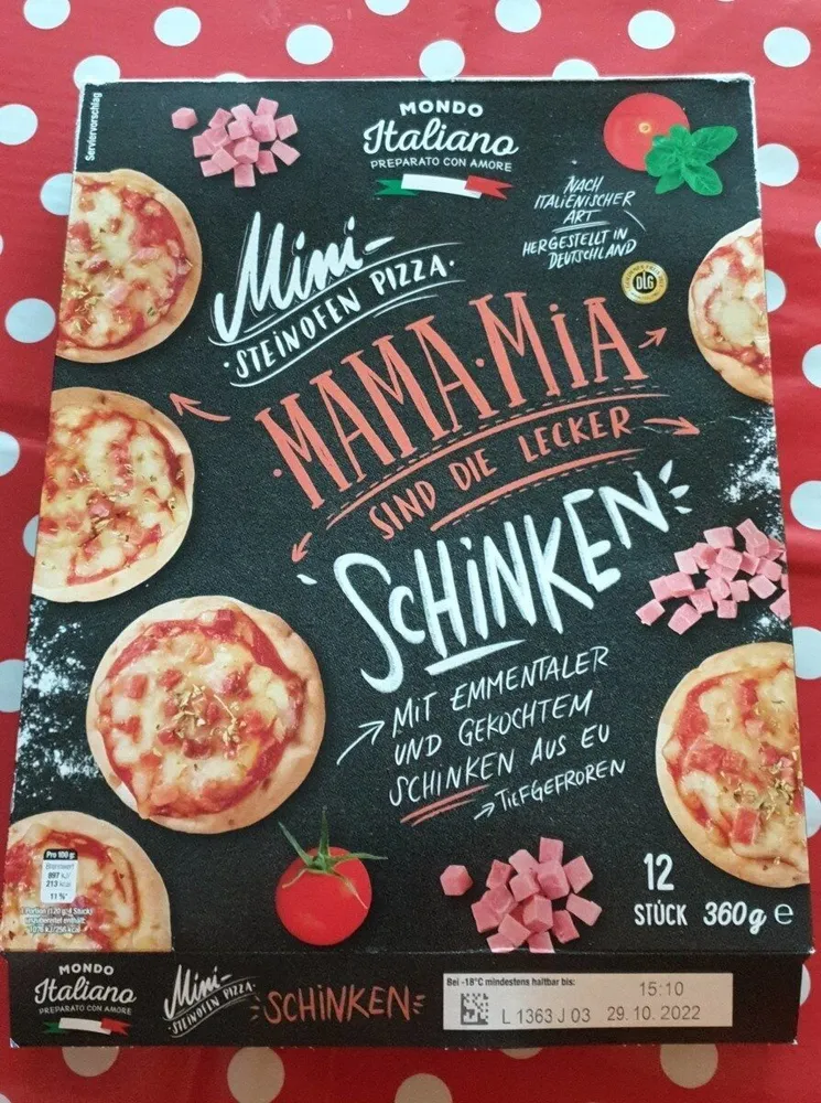 Mini-STEINOFEN PIZZA SCHINKEN