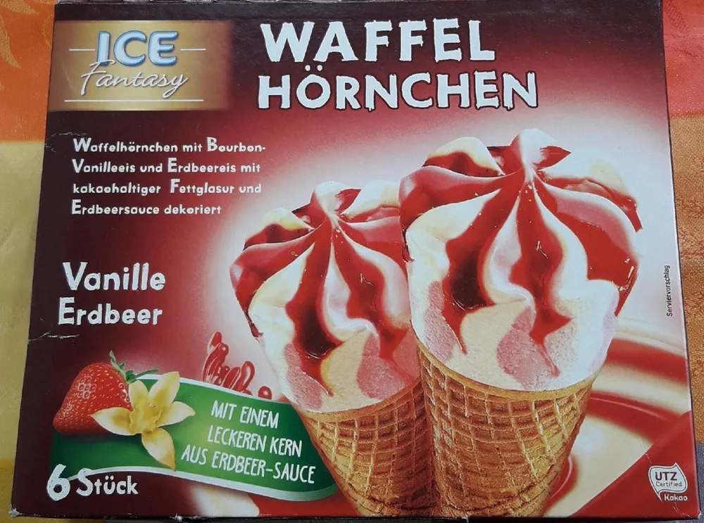 Waffelhörnchen Vanille Erdbeer