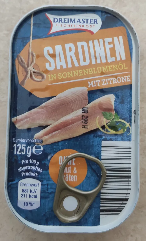 Sardinen in Sonnenblumenöl