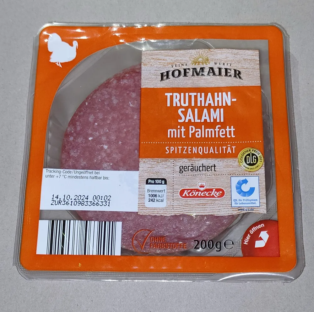 Truthahnsalami mit Palmfett
