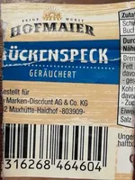 Rückenspeck, geräuchert