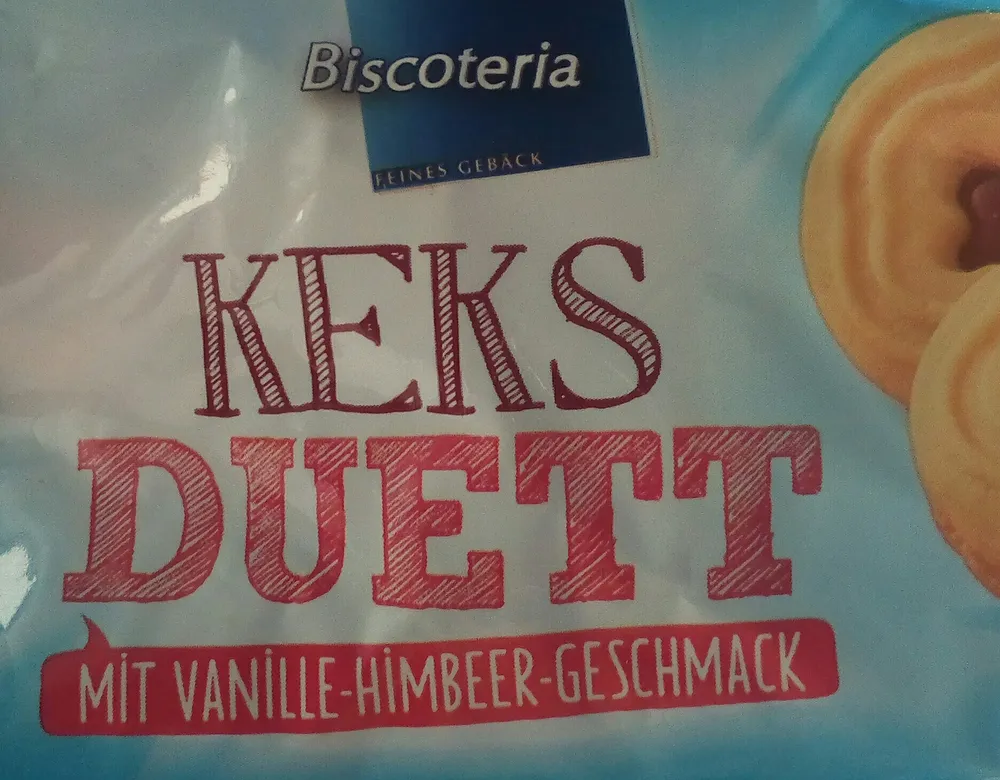 Keks Duett mit Vanille - Himbeer - Geschmack