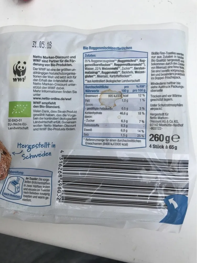 Biobio Finnische Toasties Roggen