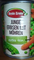 Junge Erbsen mit Möhren