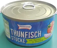 Thunfisch-Stücke mit Gemüse in Dressing