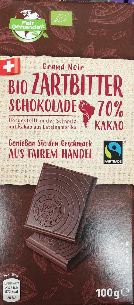 Bio-Zartbitter-Schokolade 70% Kakao