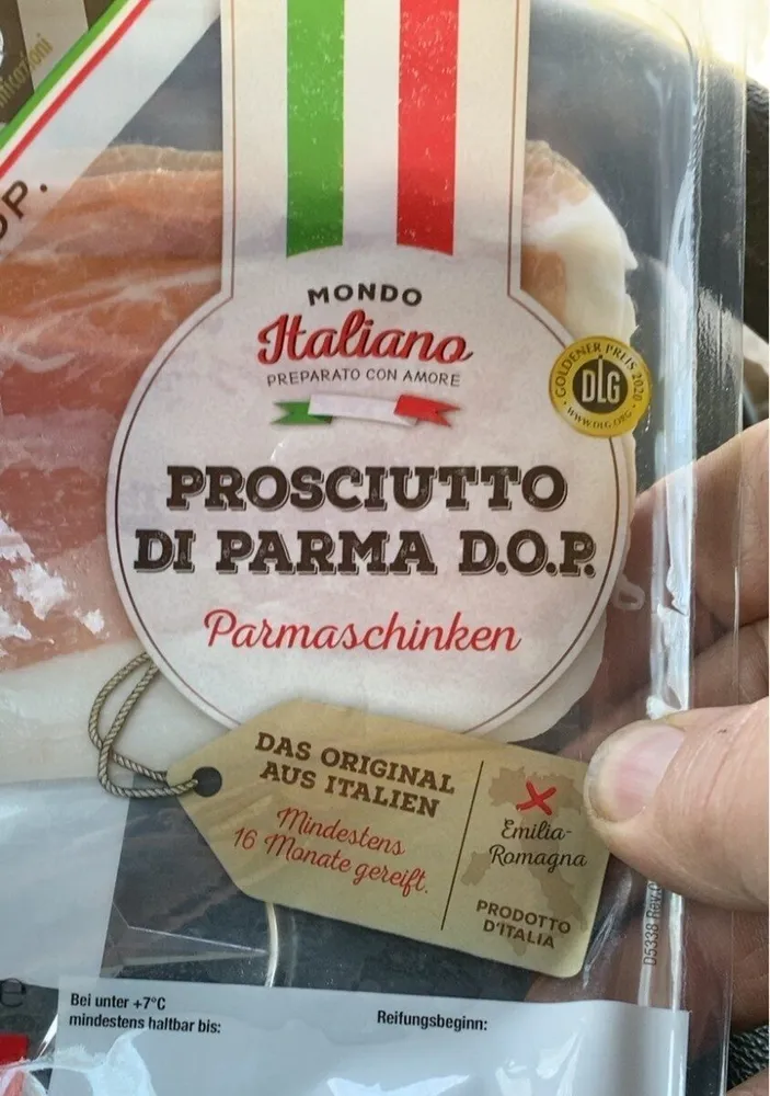 Mondo Italian Prosciutto Di Parma D. o. p. Parmaschinken G. u.