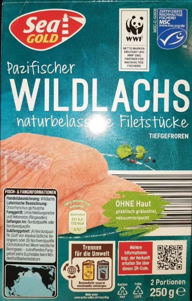 Wildlachs ohne Haut