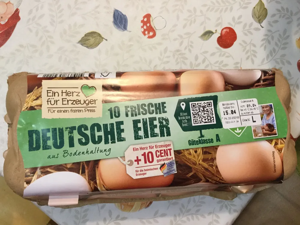 10 frische deutsche Eier aus Bodenhaltung