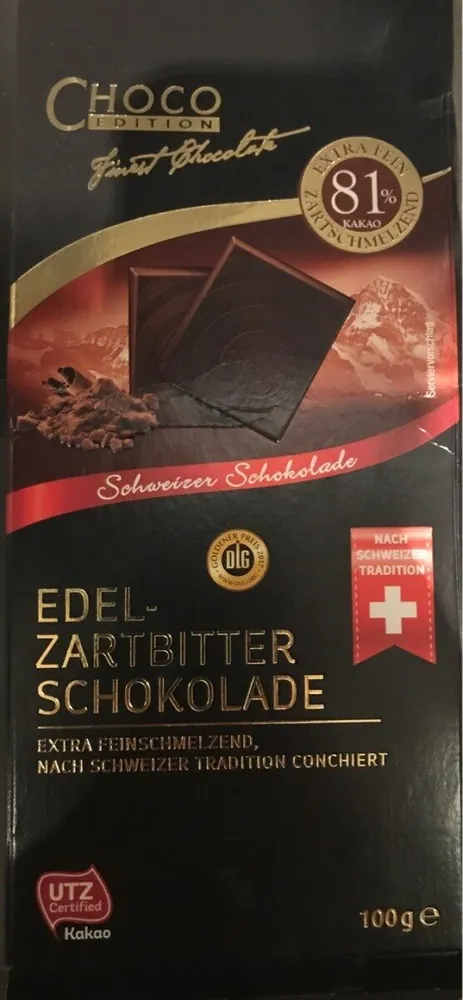 Schweizer Edel-zartbitter-schokolade 81%