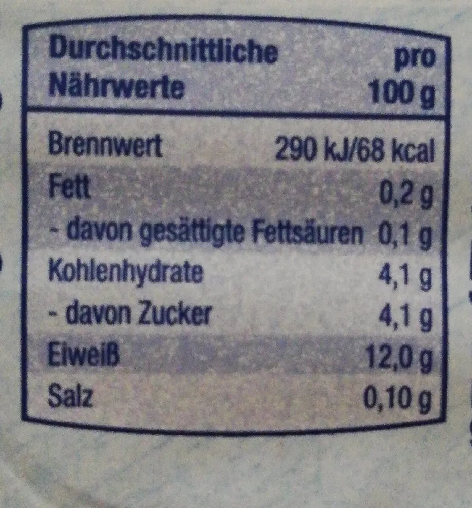 Speisequark, 0,2 % Fett