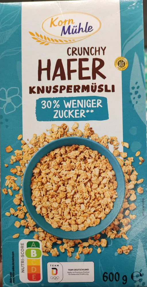 Hafer Knuspermüsli Crunchy, 30% weniger Zucker
