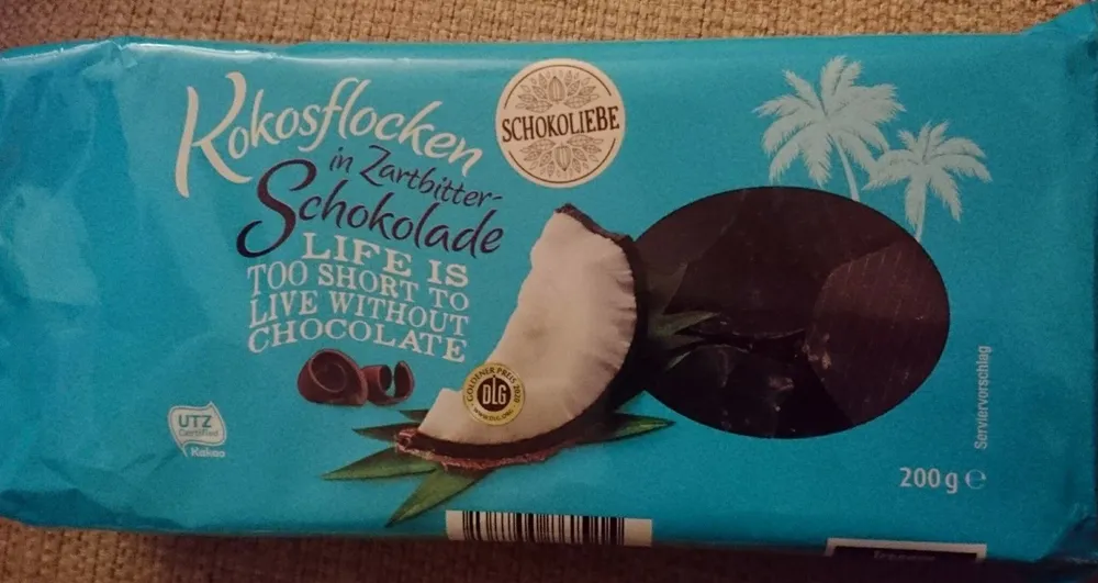 Kokosflocken in Zartbitterschokolade