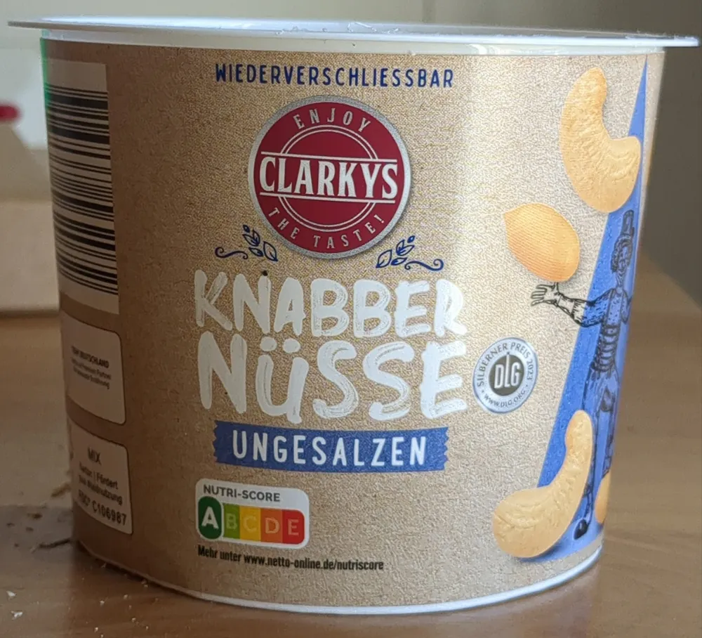 Knabber-Nüsse ungesalzen