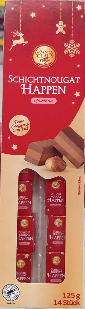 Schichtnougat Happen Haselnuss