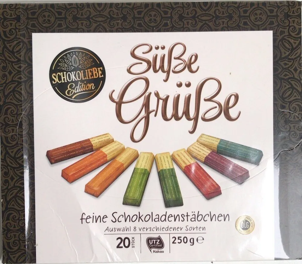 Süße Grüße feine Schokoladenstäbchen