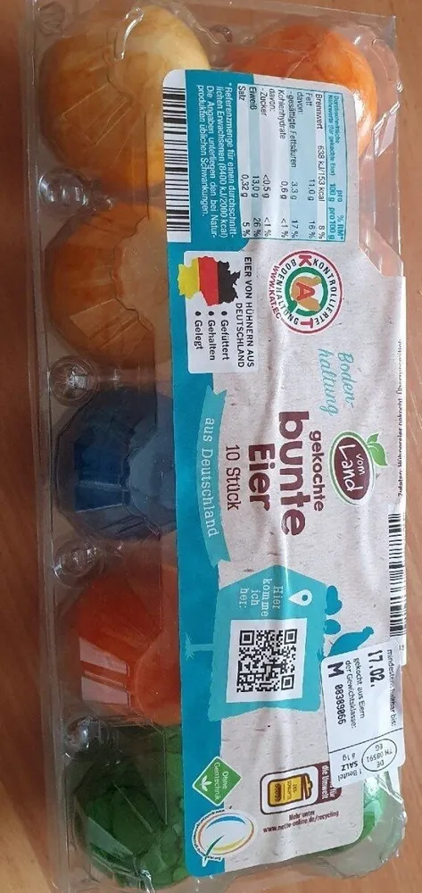Gekochte bunte Eier